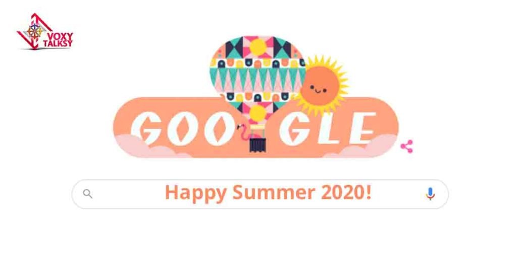 Google celebrates summer season with awsome Doodle, 21st june! voxytalksy